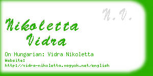 nikoletta vidra business card